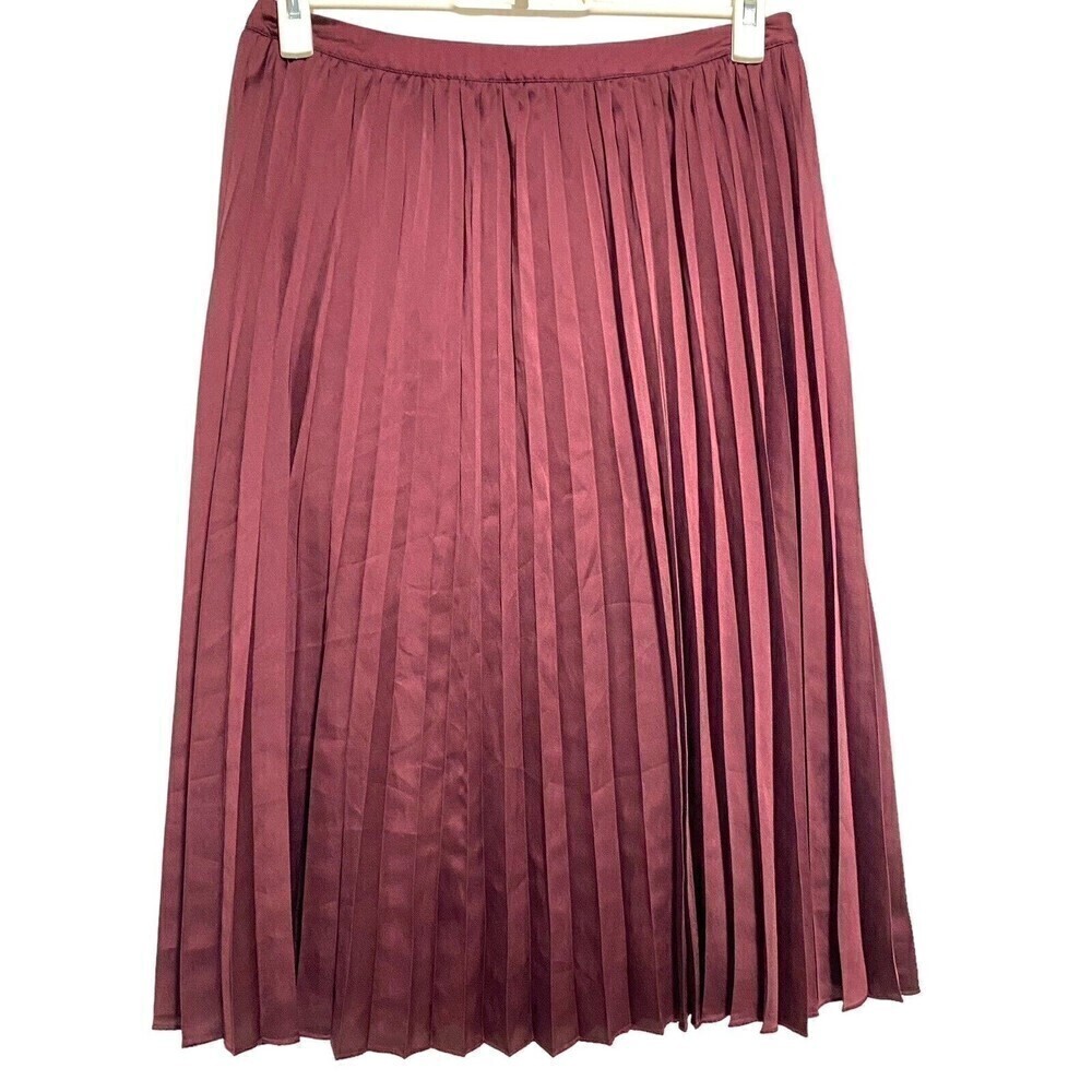 Worthington Women's‎ Maroon Berry Fully Lined Pleated Skirt Size 4 New with tags